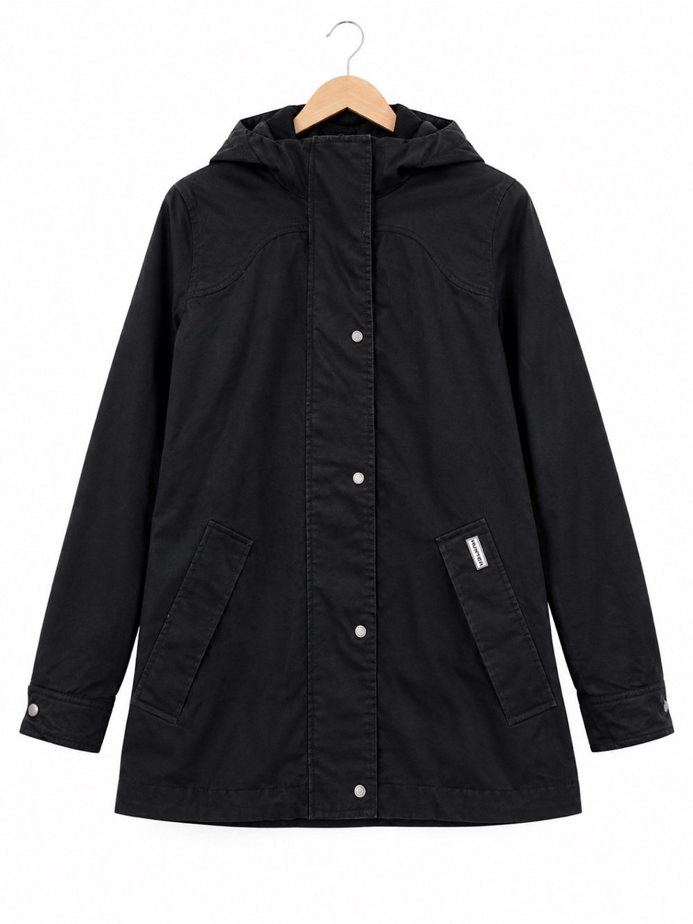 HUNTER Black Hooded Jacket | XS | Lightweight Utility/Rain Jacket